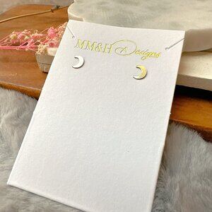 Mini Gold Moon Stud Earrings | 14k Gold Filled